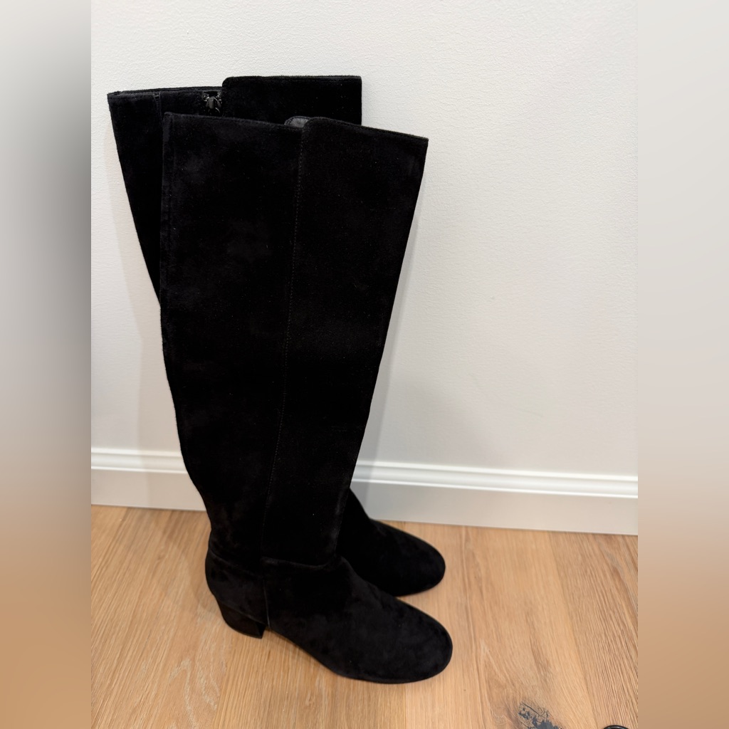 Cole Haan Black Suede Heeled Boots
